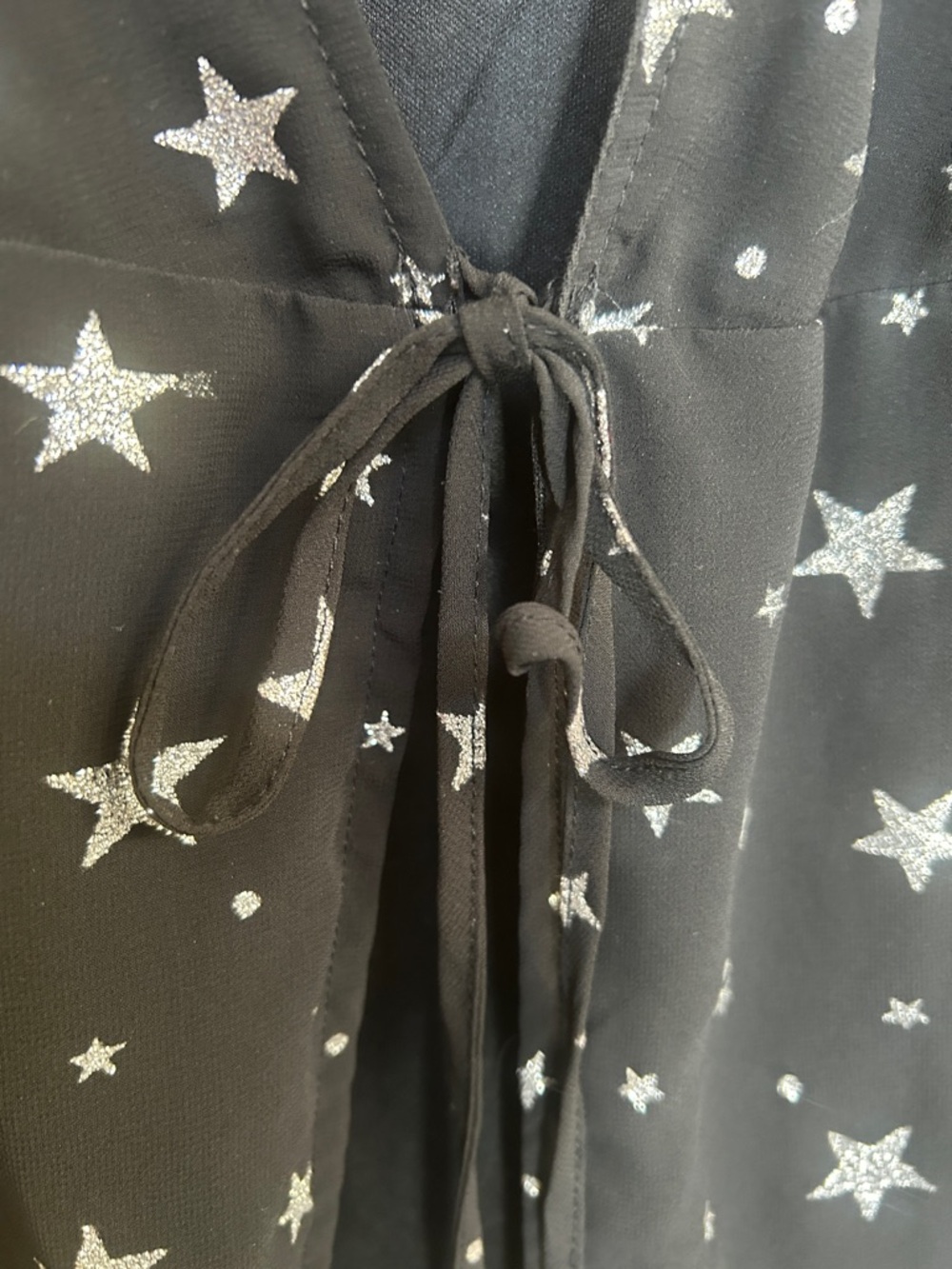 NASTY GAL Whimsy Goth Fairy Costume Ethereal Metallic Stars Tie Front Kimono - Picture 12 of 14